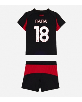 Billige Fotballdrakt AC Milan Christopher Nkunku #18 Replika Hjemmedraktsett Barn 2025-26 Kortermet (med bukser)